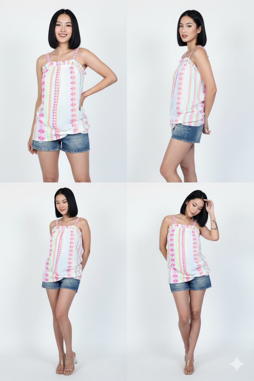 Vibrant Neon Spaghetti Top