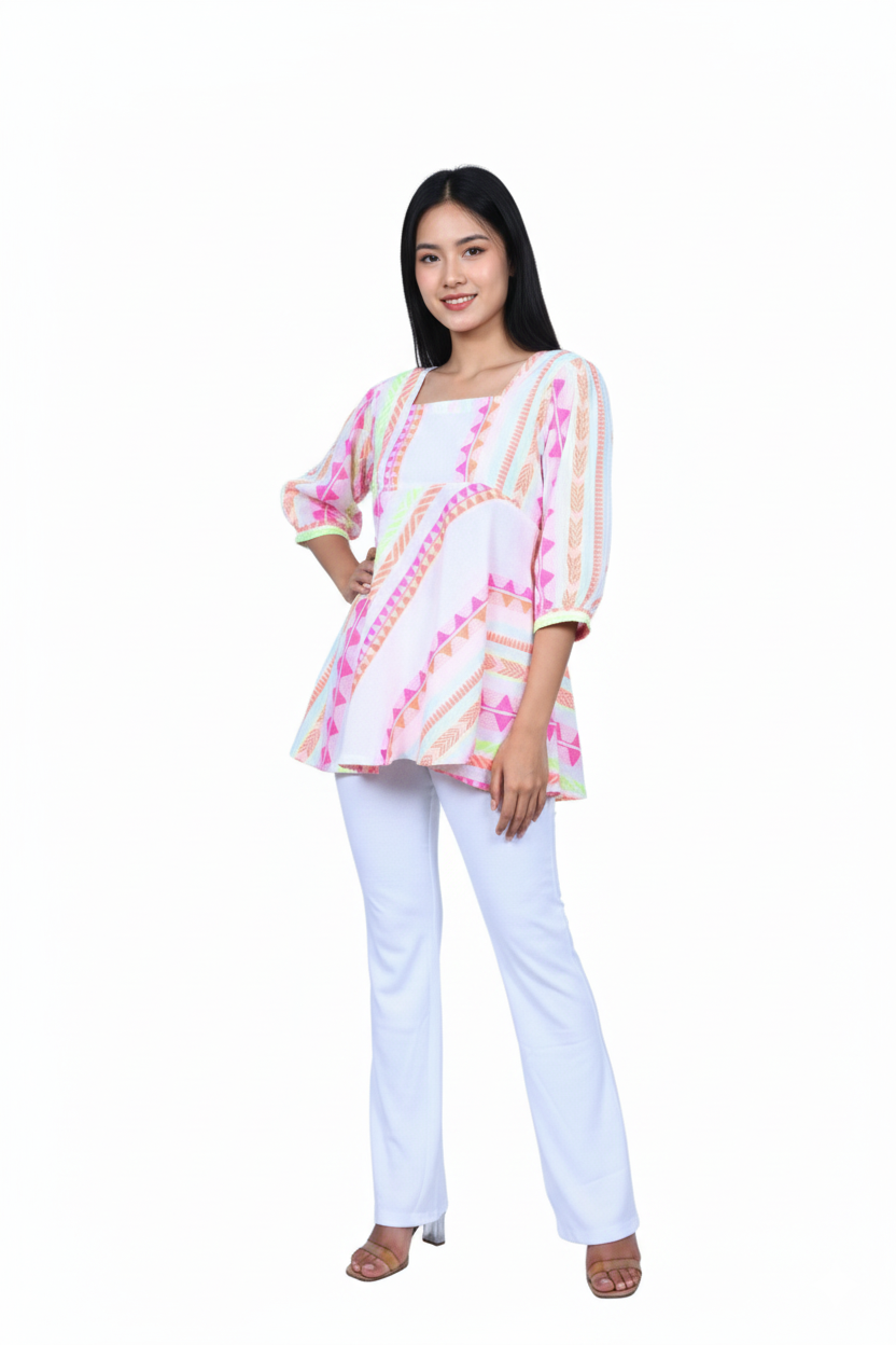 Women's Luminous Flare Sleeve Top