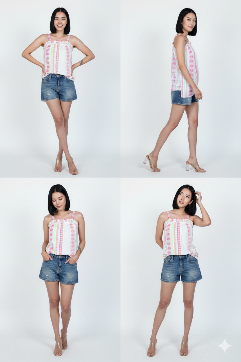 Vibrant Neon Spaghetti Top