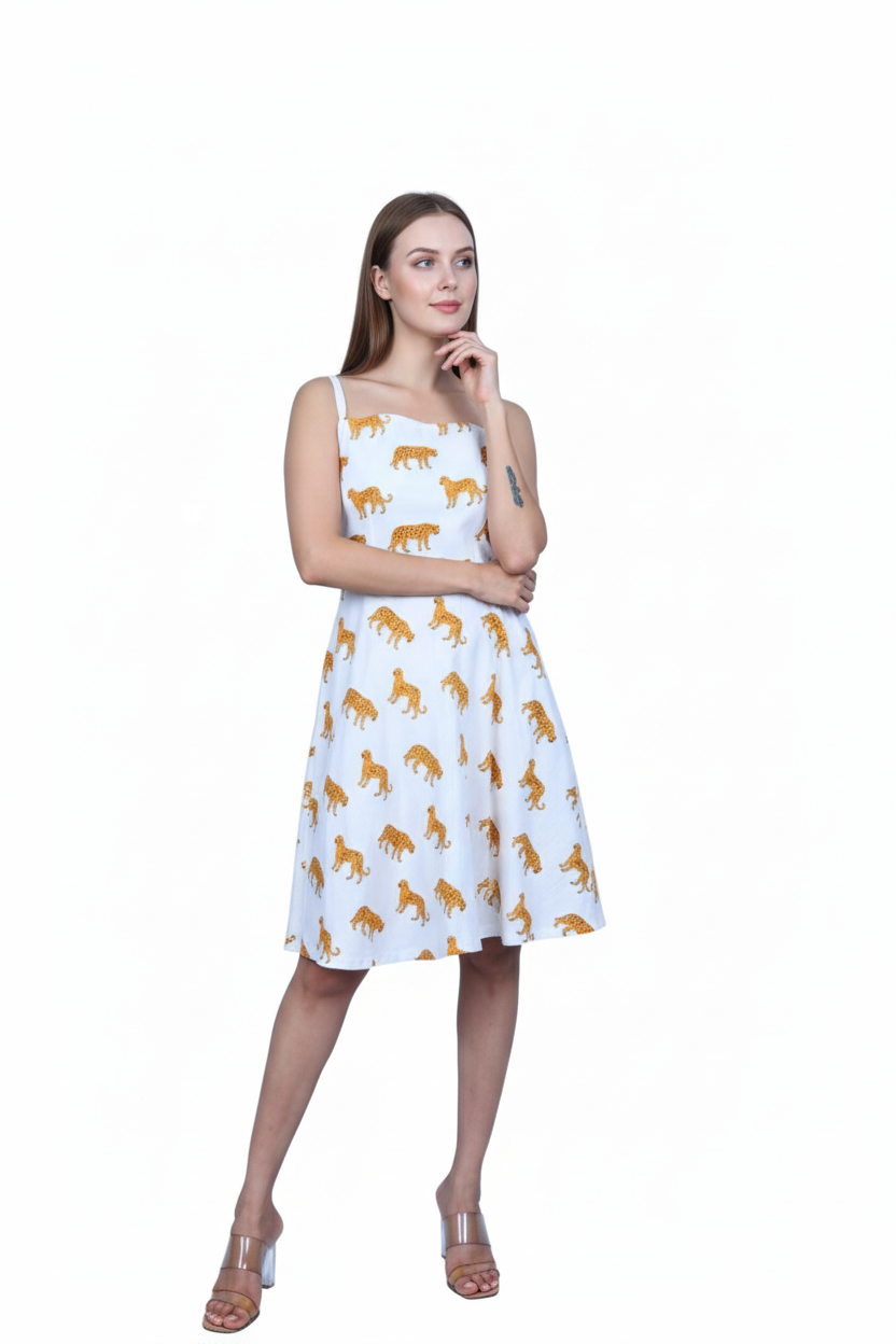 Cheetah Print Knee-Length Skirt