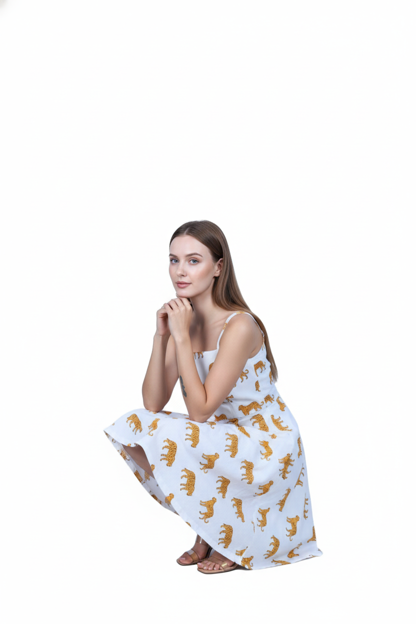 Cheetah Print Knee-Length Skirt